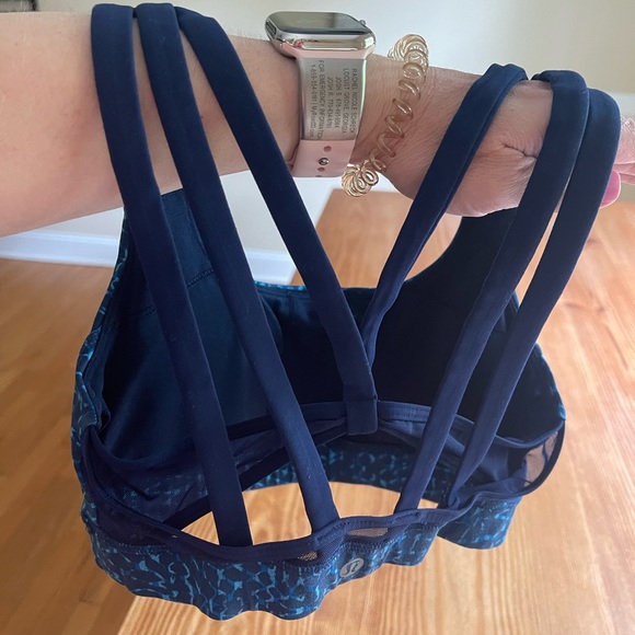 Lululemon Energy Sports Bra (Exhale) Samba Snake Kayak Blue/ Hero Blue Size 2 - Picture 5 of 10
